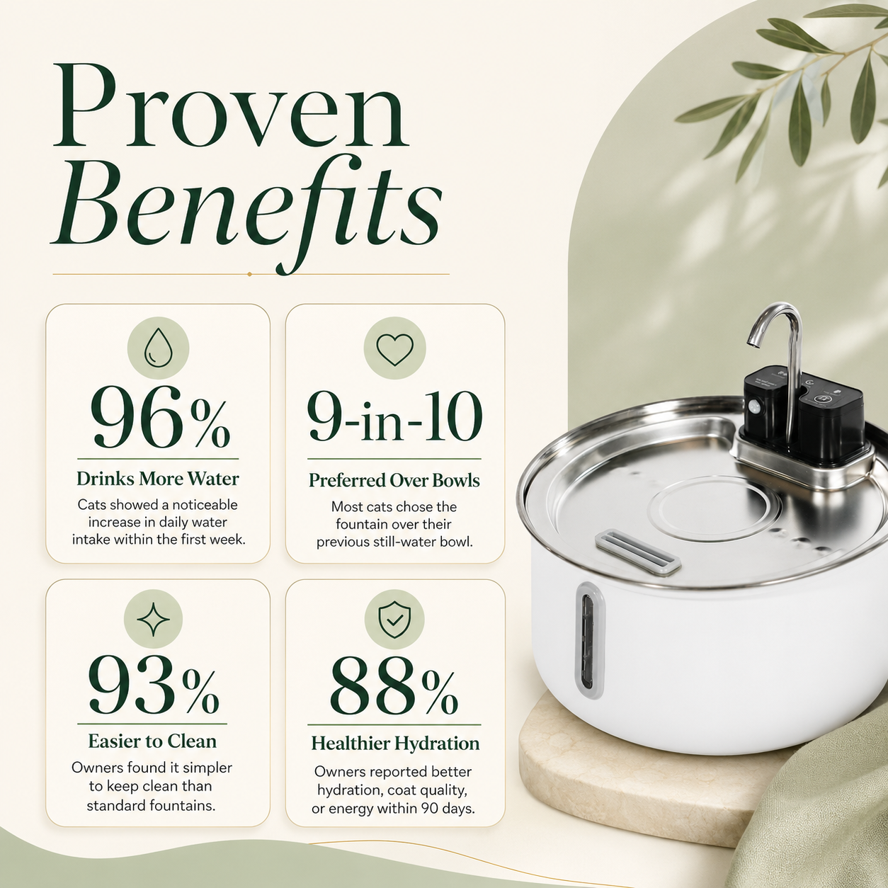 Wireless Stainless Steel Water Fountain