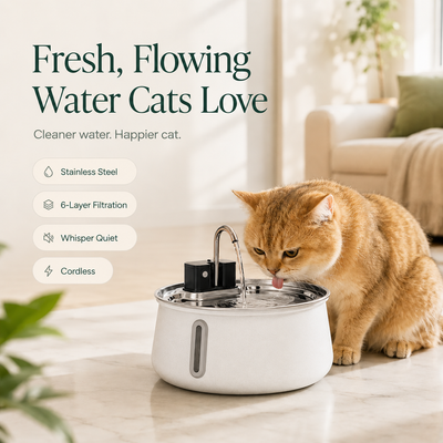 Wireless Stainless Steel Water Fountain
