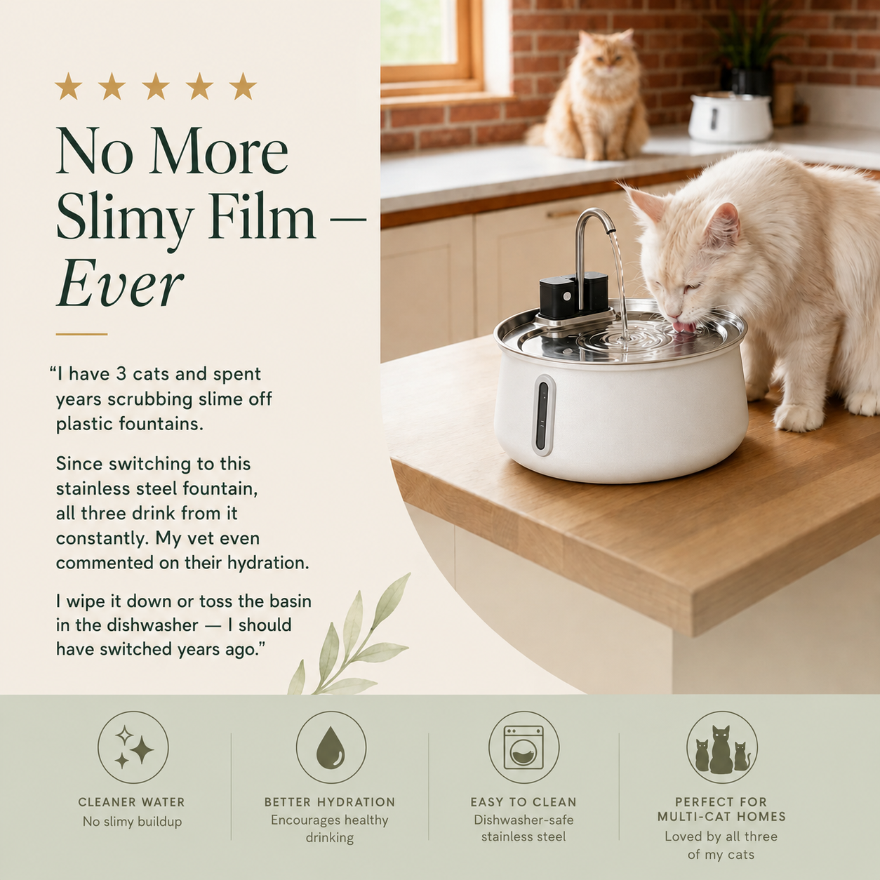 Wireless Stainless Steel Water Fountain