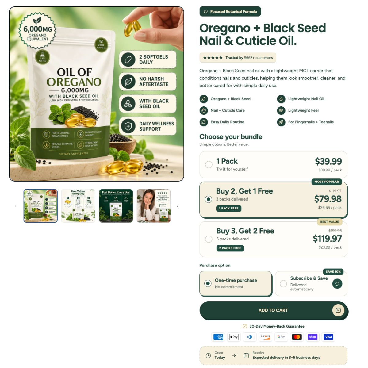 Oregano + Black Seed Nail Oil product page