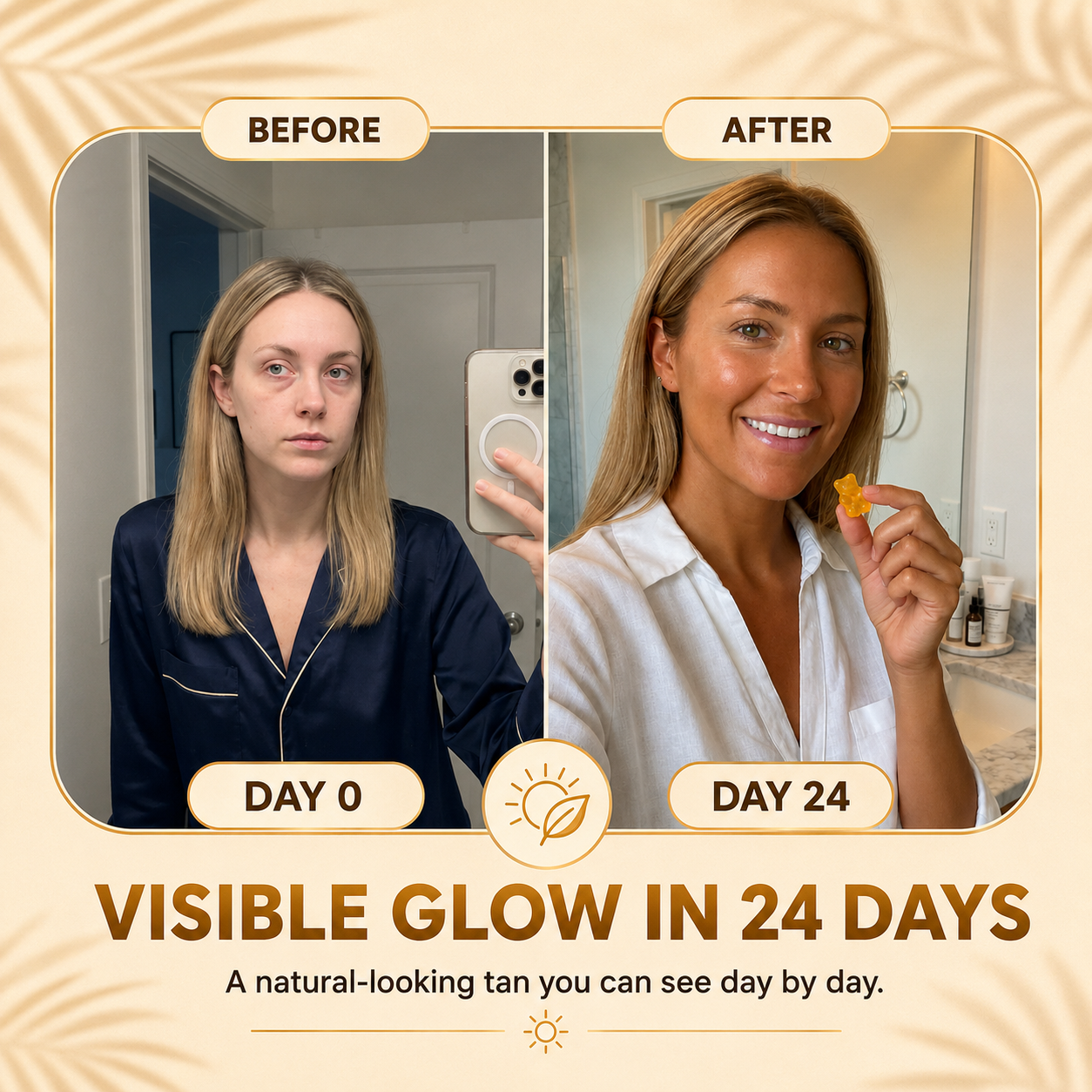 Golden Glow Tanning Gummies – UV-Free Tan Support