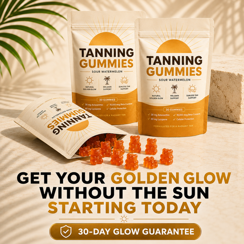 Golden Glow Tanning Gummies – UV-Free Tan Support
