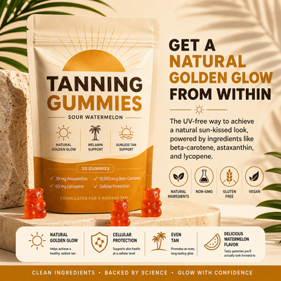 Golden Glow Tanning Gummies – UV-Free Tan Support