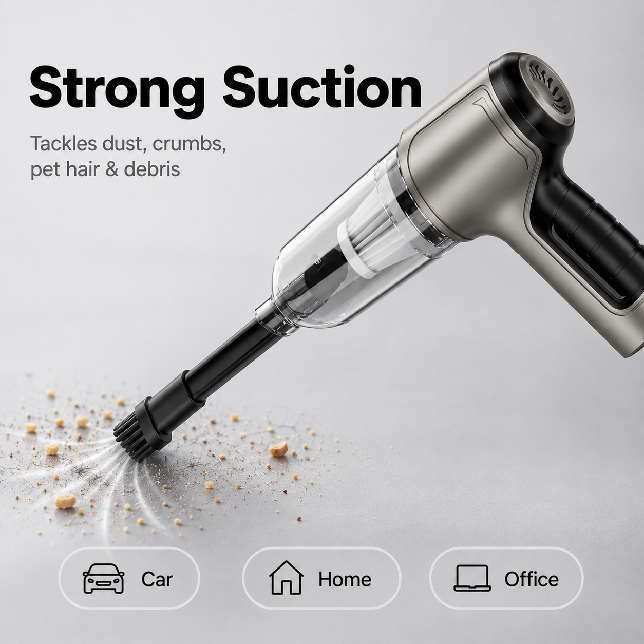Powerful Mini Cordless Vacuum Cleaner for Car, Home & Office