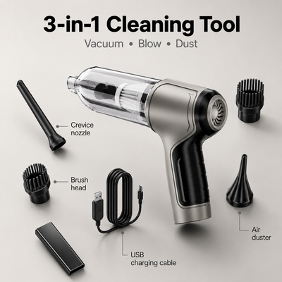Powerful Mini Cordless Vacuum Cleaner for Car, Home & Office