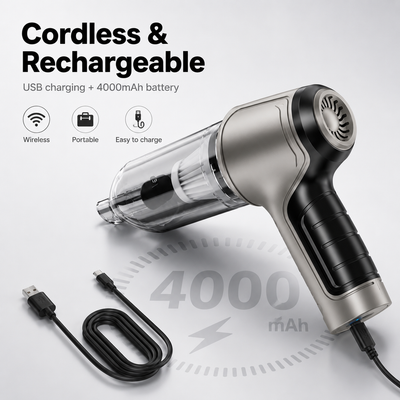 Powerful Mini Cordless Vacuum Cleaner for Car, Home & Office