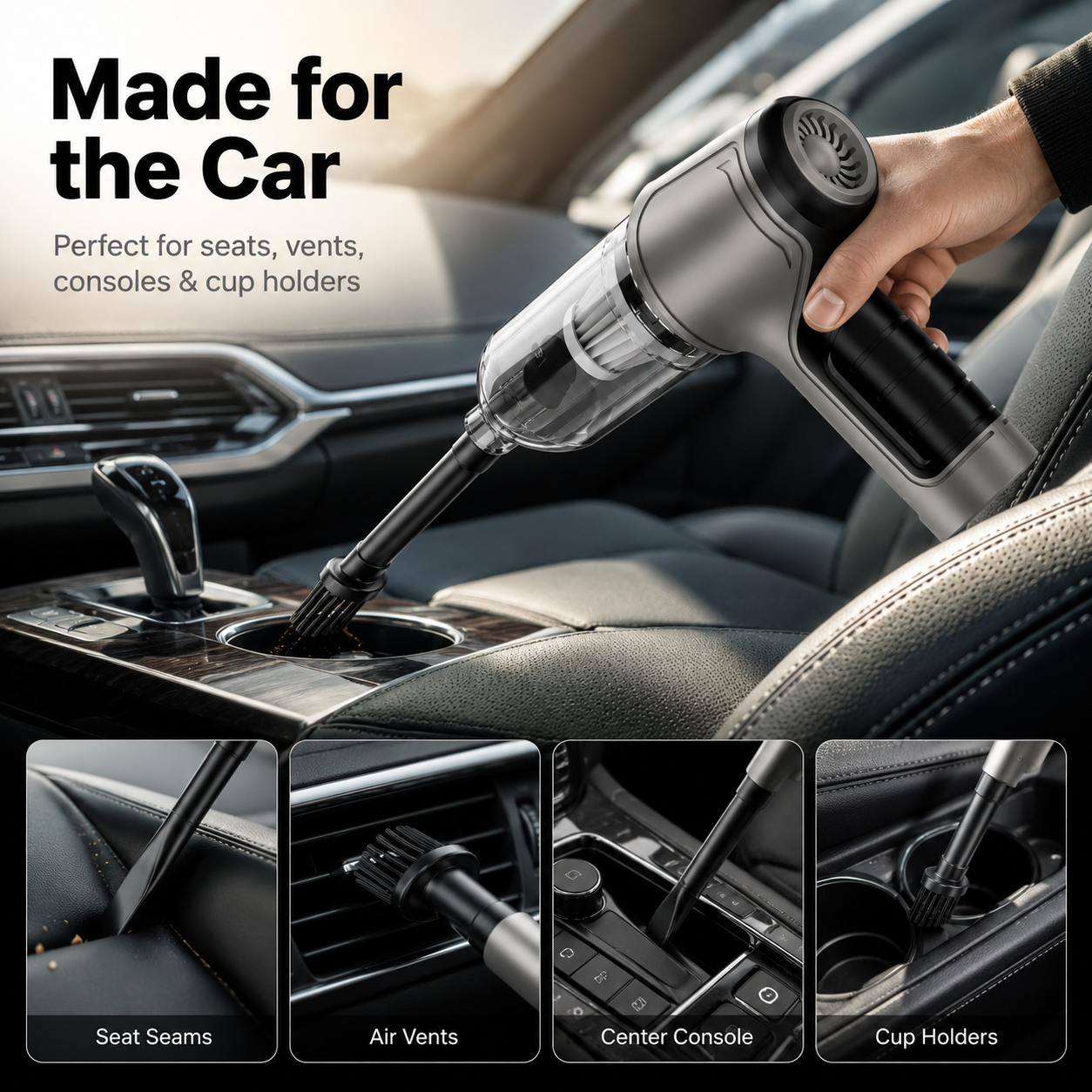 Powerful Mini Cordless Vacuum Cleaner for Car, Home & Office